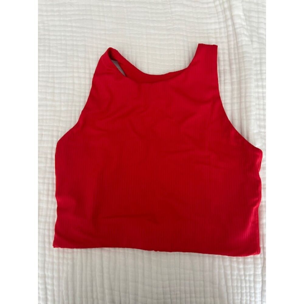 Girlfriend Collective RIB Compressive Sports Bra in Red (Dylan Tank Bra)